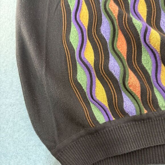 St. Croix Men's XL Colorful Geometric Pattern Sweater 3D Knit Grandpa Crewneck - Picture 8 of 12